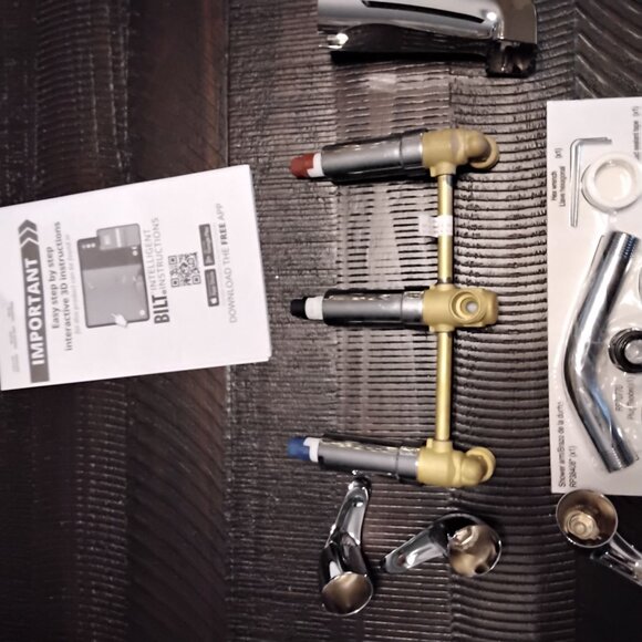 Aragon 3 Handle 1-Spray Tub and Shower Faucet 1.8 GPM in Chrome (Valve Included) - Picture 4 of 9